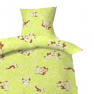 Hybler textil Povlečení bavlna do postýlky Štěně zelené 90x130, 45x60 cm