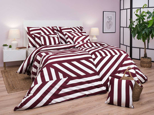 DADKA Bavlněné povlečení Zebra bordó 240x220, 2x 70x90 cm