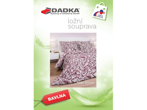 DADKA VRACOV Povlečení bavlna Iluze bordó 240x220, 2x 70x90 cm