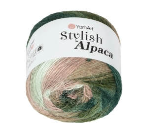 Bellatex Příze Stylish ALPACA 150g , 525 m Zelená,Béžová