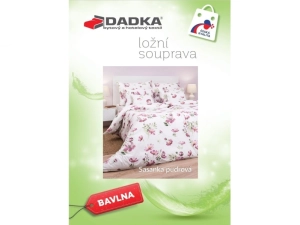 DADKA Bavlněné povlečení Sasanka pudrová 220x200, 2x 70x90 cm