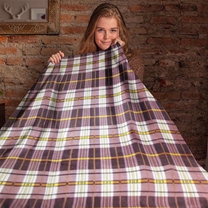 Fleecová deka 150x200 cm Káro hnědé