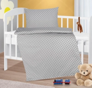 Bellatex Dětské povlečení bavlna Agáta 90x135, 45x60 cm Hvězdička šedá