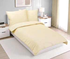 Bellatex Krepové povlečení 140x220 cm, 70x90 cm Žlutá