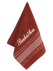 Bellatex Froté ručník mozaika se jménem BABIČKA 50x100 cm Babička Červená