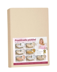 Bellatex Prostěradlo plátěné s gumou 90x200 cm béžová