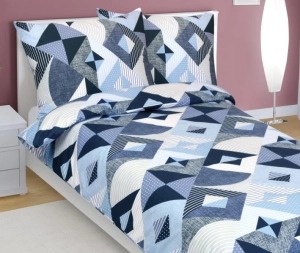 Bellatex Povlečení bavlněné Geometrie modrá