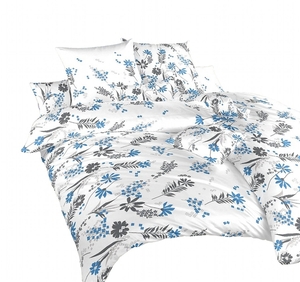 Dadka povlečení krep Agáta denim na bílém 140x200+70x90 cm 