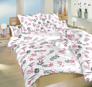Dadka povlečení bavlna Agáta růžová na bílém 140x200+70x90 cm 