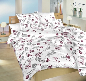 Dadka povlečení krep Agáta vínová na bílém 140x200+70x90 cm 