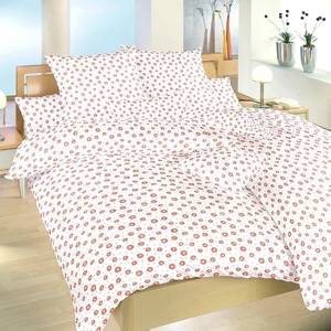 Dadka povlečení krep Anežka lososová na bílém 140x200+70x90 cm  