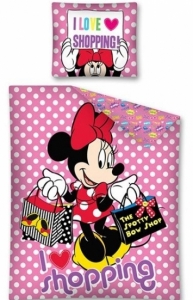 Detexpol povlečení bavlna Minnie shopping 140x200 70x80 cm