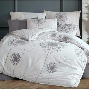 BedTex povlečení bavlna Pampelišky Šedé 140x200+70x90 cm  