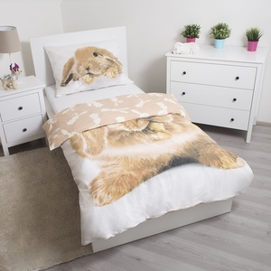 Jerry Fabrics povlečení bavlna fototisk Bunny brown 140x200 70x90 cm 