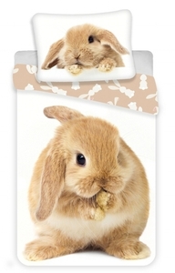 Jerry Fabrics povlečení bavlna fototisk Bunny brown 140x200 70x90 cm 