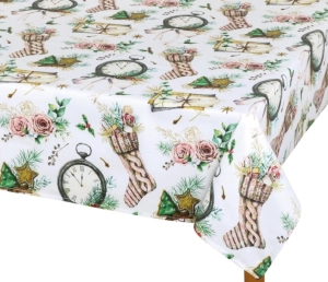 Bellatex Ubrus  VÁNOCE 140x180 cm Vánoce čas Bílá,Zelená