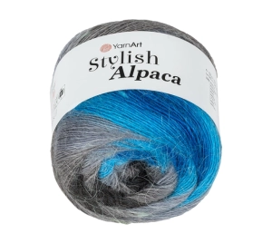 Bellatex Příze Stylish ALPACA 150g , 525 m Modrá,Šedá