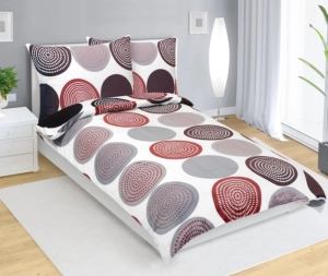 Bellatex Povlečení MIKROFLANEL 140x200, 70x90 cm Mandala Červená,Šedá,Bílá