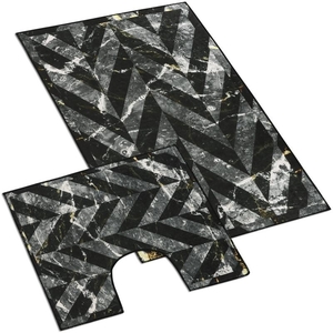 Bellatex koupelnové předložky 3D tisk sada černý mramor 60x100+60x50 cm 