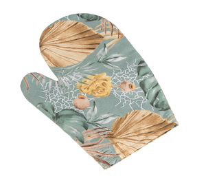 Bellatex Kuchyňská chňapka 28x18 cm Monstera, růže žlutá, šedá, béžová