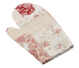 Kuchyňská chňapka - 28x18 cm - Srdce patchwork, růžová