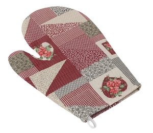 Kuchyňská chňapka - 28x18 cm - Patchwork bordová