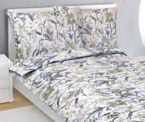 Bellatex Povlečení bavlněné 140x200, 70x90 cm Orchidea Šedá,Béžová