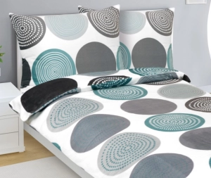 Bellatex Povlečení MIKROFLANEL 140x200, 70x90 cm Mandala Tyrkysová,Šedá,Bílá