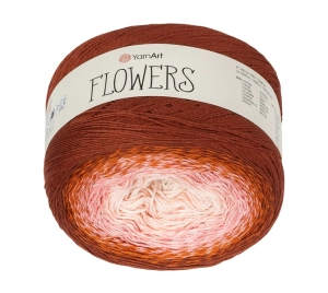 Bellatex Příze Flowers 250 g, 1000 m Hnědá,Růžová