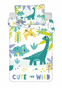 Jerry fabrics povlečení do postýlky Dino Cute and Wild baby 100x135 + 40x60 cm