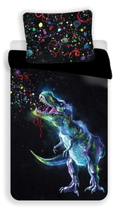 Jerry Fabrics povlečení bavlna fototisk Dinosaur Black 140x200+70x90 cm 