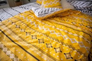 Jahu 3 dílné povlečení bavlna Maya žlutá 140x200+70x90+40x40 cm   - kopie