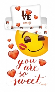 Jerry Fabrics povlečení bavlna Emoji "You are so sweet" 140x200+70x90 cm  