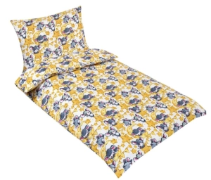 Bellatex Dětské povlečení bavlna Agáta 90x135, 45x60 cm Myška žlutá, šedá