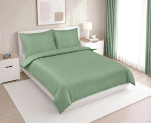 Bellatex Saténové povlečení na dvoudeku 200x200 cm, 2ks 70x90 cm Zelená