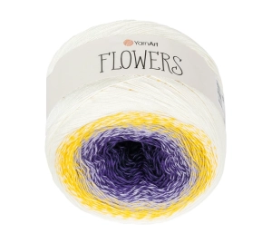 Bellatex Příze Flowers 250 g, 1000 m Bílá,Fialová