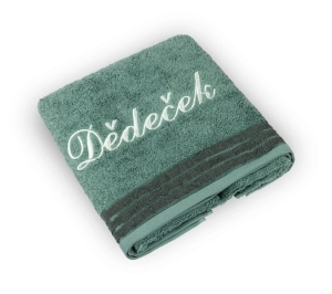 Bellatex Froté ručník kolekce Léga s výšivkou Dědeček 50x100 cm Dědeček Zelená