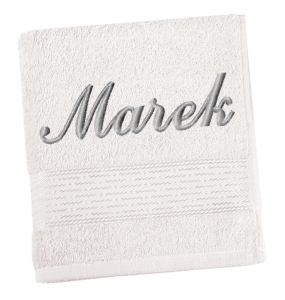Bellatex Froté osuška proužek s výšivkou jména 70x140 cm Bílá