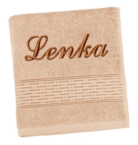 Bellatex Froté osuška proužek s výšivkou jména 70x140 cm Béžová
