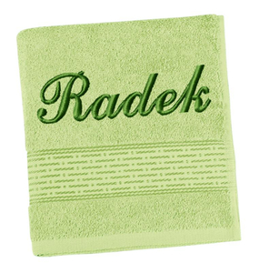 Bellatex Froté osuška proužek s výšivkou jména 70x140 cm Zelená