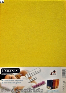 Veratex prostěradlo froté 100x220 prodloužené barva žlutá