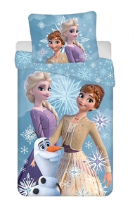 Jerry Fabrics povlečení bavlna Frozen 2 White Snowflake 140x200+70x90 cm
