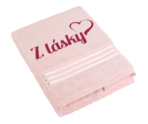 Bellatex Froté ručník kolekce Linie s výšivkou Z lásky Ručník 50x100 cm růžová