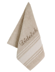 Bellatex Froté ručník mozaika se jménem DĚDEČEK Ručník 50x100 cm béžová