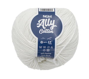 Bellatex Příze ALLY cotton 50g / 140 m Bílá
