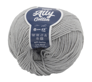 Příze ALLY cotton - 50g / 140 m - světlá šedá