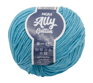 Příze ALLY cotton - 50g / 140 m - tyrkysová