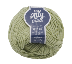 Příze ALLY cotton - 50g / 140 m - světle zelená