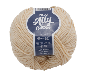 Příze ALLY cotton - 50g / 140 m - světlá béžová