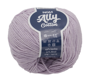 Bellatex Příze ALLY cotton 50g / 140 m světlá fialová